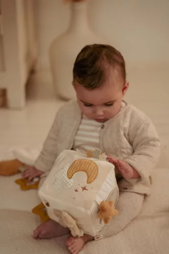 Little Dutch készségfejlesztő plüss kocka - Newborn Naturals