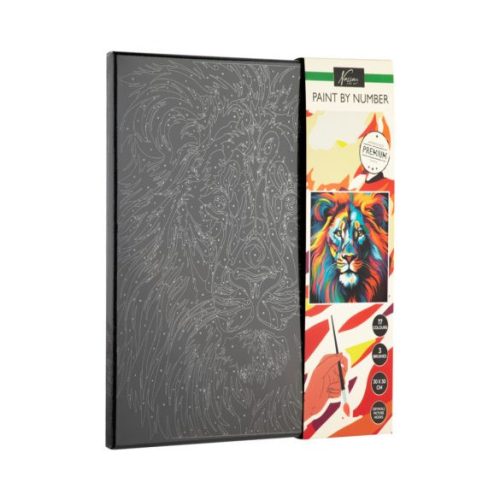 CraftArt - Nassau festés számok szerint fekete vászonra, Oroszlán