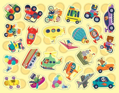 Auzou - 300 db-os matrica készlet fém dobozban, Járművek