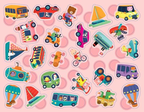 Auzou - 300 db-os matrica készlet fém dobozban, Járművek