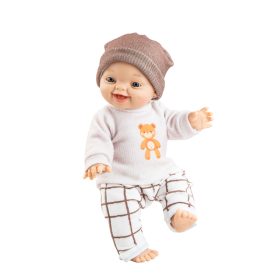   Paola Reina - Gordis játékbaba - Carlos mackós pulóverben és kockás nadrágban