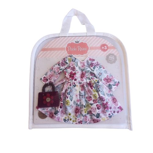 Paola Reina - Las Amigas babaruha - virágos pasztell ruha és kézitáska (cipő nélkül) 