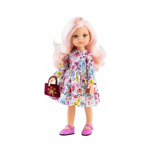 Paola Reina - Las Amigas babaruha - virágos pasztell ruha és kézitáska (cipő nélkül) 