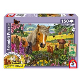 Kedves látogatók a lovak karámjánál 150 db-os kirakó