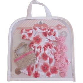   Paola Reina - Las Amigas - Isabella játékbaba ruhája - Fehér  pipacsos ruha