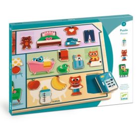 Djeco - Formaillesztő, formaberakó - A házban - Fa puzzle