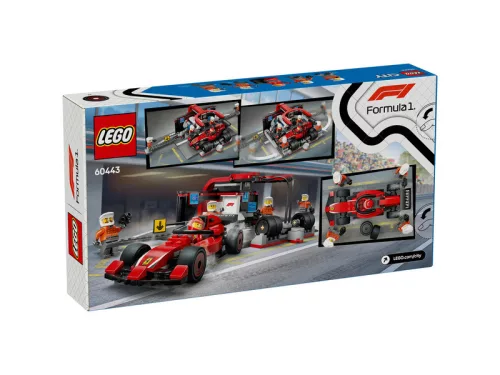 LEGO City 60443- F1-es boxutca és személyzet, Ferrari versenyautóval