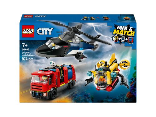 LEGO City 60462 - Nagyszerű járművek 3 az 1-ben - Helikopter, tűzoltóautó, tengeralattjáró