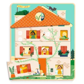   Djeco - Formaillesztő, formaberakó puzzle - Vendégségben - Chez Leo