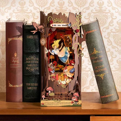 Alíz Csodaországban - DIY könyvespolc díszítő - Book nook