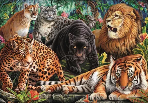 Clementoni - Vadmacskák - 500 db-os puzzle