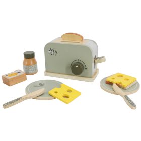   Label-Label kenyérpirító kiegészítőkkel, olíva - Fa játék szerepjáték