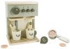Label-Label kávéfőző szett kiegészítőkkel, olíva - Fa játék szerepjáték