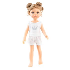   Paola Reina - Las Amigas játékbaba - Valeria - Összefogott hajjal, pizsamában