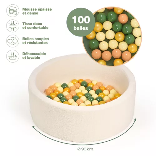 LUDI Fehér szivacs labdamedence 100 db labdával