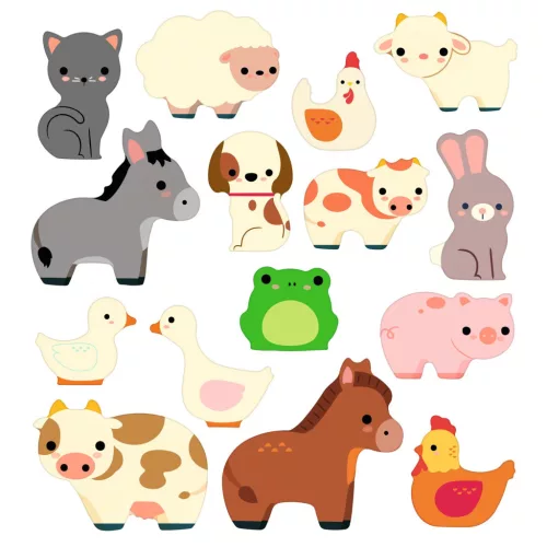 Djeco Matricás foglalkoztató - Állatok a tanyán - Farm animals  - 18 hónapos kortól