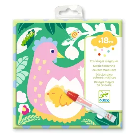   Djeco - Vízzel színező készlet - Kukucs! Állatbébik a kertben - Peekaboo! Garden Baby Animals