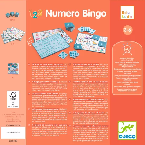 Djeco - Fejlesztő játék - Számos bingó - Numero Bingo 3 éves kortól