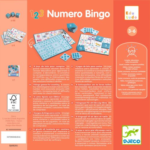 Djeco - Fejlesztő játék - Számos bingó - Numero Bingo 3 éves kortól