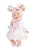 Marina&Pau Díszdobozos - kislány nyuszis rózsaszín ruhában és kardigánban, sállal - 26cm