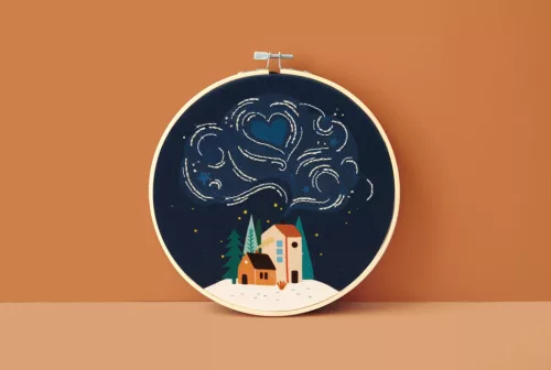 Graine Creative Hímzőkészlet – Éjszaka (20 cm)