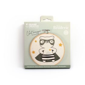 Graine Creative Hímzőkészlet – Szuper cica (15 cm)