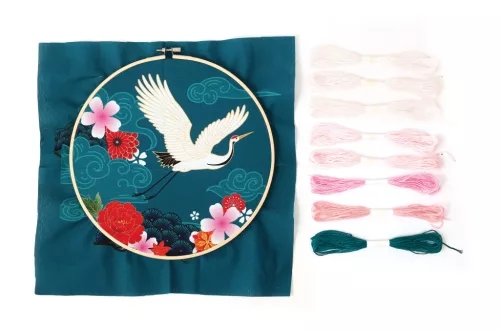 Graine Creative Punch needle hímzőkészlet – Japán daru (25 cm)