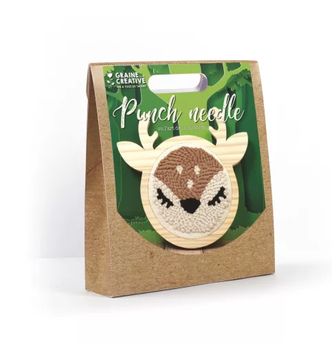Graine Creative Punch needle hímzőkészlet – Őzike (15 cm)