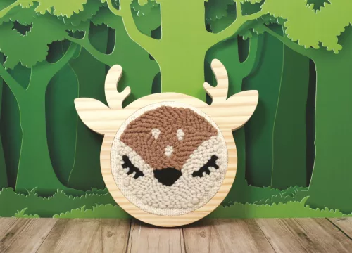 Graine Creative Punch needle hímzőkészlet – Őzike (15 cm)