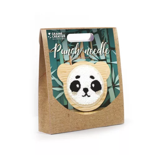 Graine Creative Punch needle hímzőkészlet – Panda (15 cm)