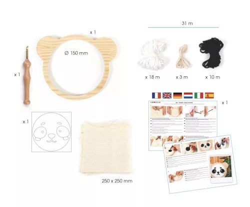 Graine Creative Punch needle hímzőkészlet – Panda (15 cm)
