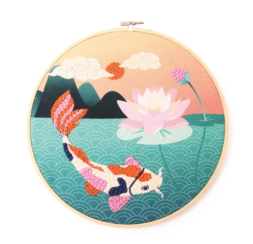 Graine Creative Punch needle hímzőkészlet – Koi ponty (25 cm)