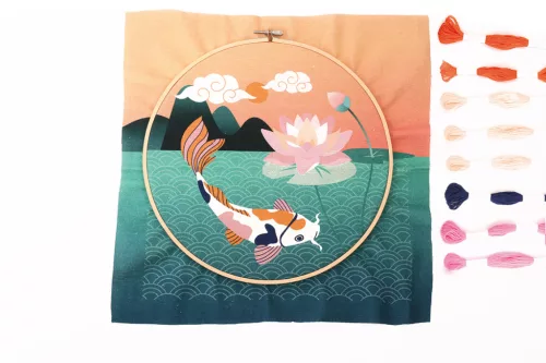 Graine Creative Punch needle hímzőkészlet – Koi ponty (25 cm)