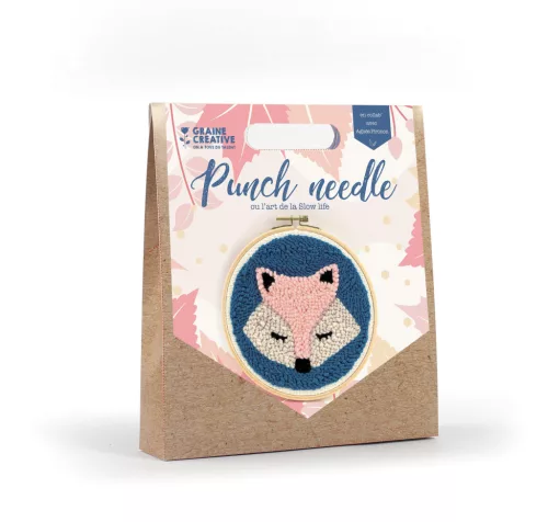 Graine Creative Punch needle hímzőkészlet – Róka (20 cm)