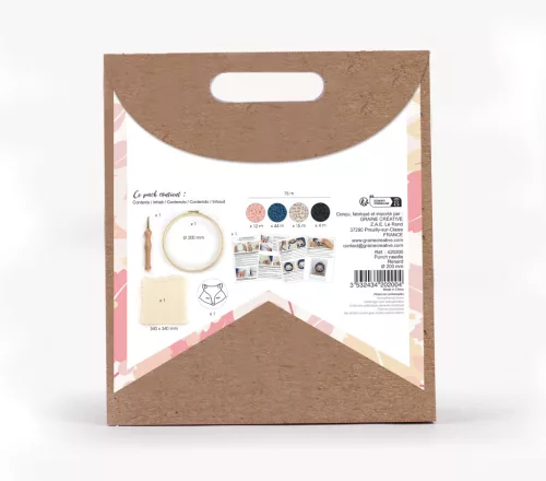 Graine Creative Punch needle hímzőkészlet – Róka (20 cm)
