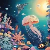 Graine Creative Gyémántfestő képeslap – Tengeri világ