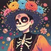 Graine Creative Gyémántfestő képeslapok – Mexikói halottak napja
