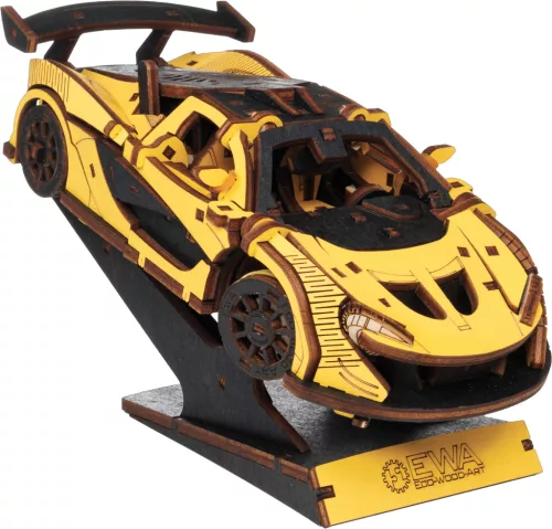 Graine Creative 3D fa modell – Sárga versenyautó