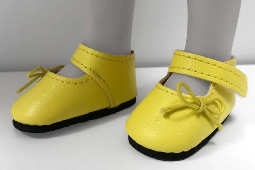 Paola Reina - Las Amigas babacipő játékbabához - Sárga, tépőzáras