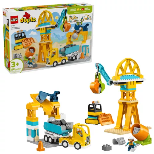 LEGO Duplo town 10476 3 az 1-ben építési terület és munkagépek