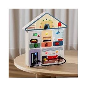   Montessori házikó tábla fényekkel és kapcsolókkal TOPBRIGHT