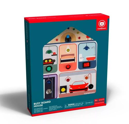 Montessori házikó tábla fényekkel és kapcsolókkal TOPBRIGHT