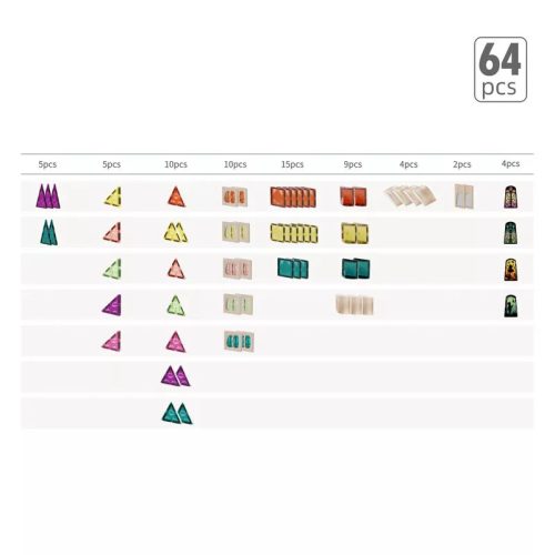 MagArt mágneses építőkészlet 64 db-os TOPBRIGHT