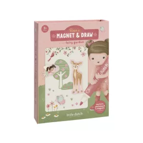   Little Dutch mágneses rajzoló készlet letörölhető filccel - Rosa Fairy Garden