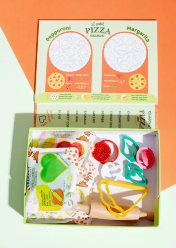 ChildGen 100% természetes kreatív gyurma készlet kihajtható dobozban, Pizza