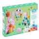 Djeco - Képszínezés pöttyökkel és pompomokkal - Lenn a fűben - Dots and Pompoms – In the Grass