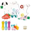Djeco - Képszínezés pöttyökkel és pompomokkal - Lenn a fűben - Dots and Pompoms – In the Grass