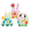 Djeco - Képszínezés pöttyökkel és pompomokkal - Lenn a fűben - Dots and Pompoms – In the Grass