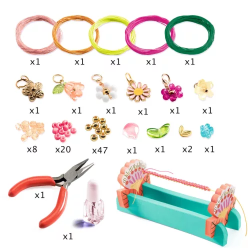 Djeco Ékszerkészítő készlet - Rózsaszín makramé karkötők - Pink macrame bracelets