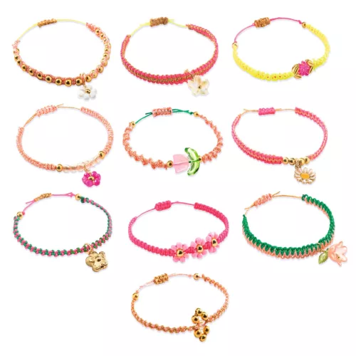 Djeco Ékszerkészítő készlet - Rózsaszín makramé karkötők - Pink macrame bracelets